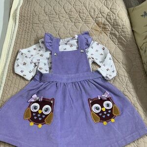 Nanette Baby Lavender Corduroy Dress with Floral Top